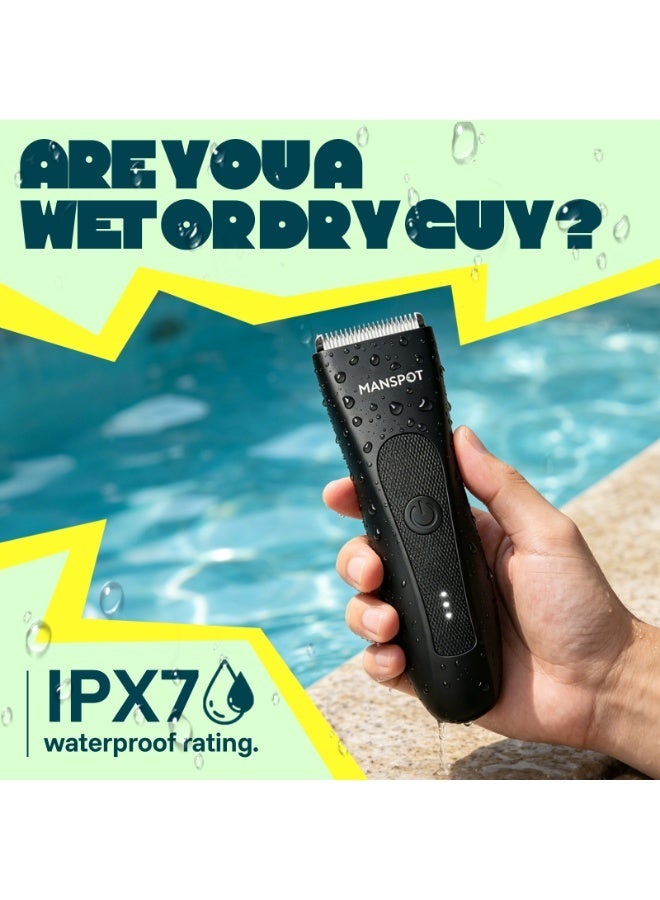 MANSPOT Body Trimmer for Men, Men Grooming for Body,Electric Trimmer,Body Shaver Groomer Safe Shaver Rechargeable Waterproof Wet/Dry,90 Minutes Shaving,Replaceable Ceramic Blade Heads - Image 5
