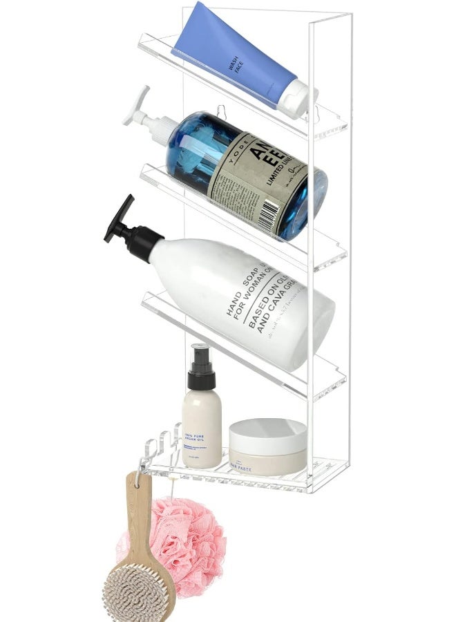 TPGP Acrylic Bathroom Organizer Shower Caddy, No Drilling and Rustproof, Clear Shampoo Holder Organizer Shelf Wall Mounted, Shower Organizer with Suction Cup, Sturdy - Great for Shampoo Bottles  - Image 1