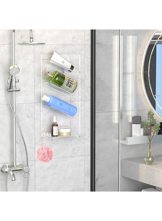 TPGP Acrylic Bathroom Organizer Shower Caddy, No Drilling and Rustproof, Clear Shampoo Holder Organizer Shelf Wall Mounted, Shower Organizer with Suction Cup, Sturdy - Great for Shampoo Bottles  - Image 5