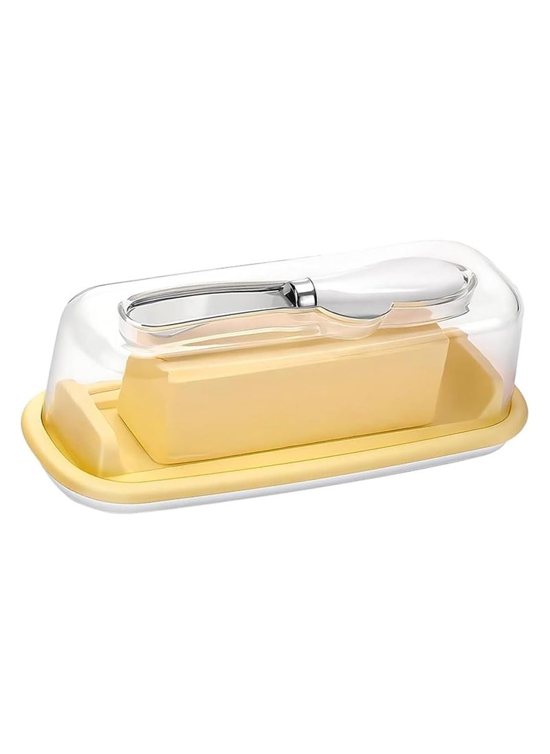 Generic Butter Dish with Lid and Knife for Countertop, Butter Keeper, Butter Container with Butter Knife, Food Grade Silicone Butter Tray Dishwasher Safe for Home  - Image 1