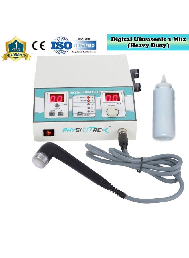 PHYSIOTREX Physiotherapy Equipments Shoulder, Back, Neck Electrotherapy Machines Digital Ultrasonic/Ultrasound 1 Mhz Machine with Timer Massager 1 Year Warranty, Off White - Image 1