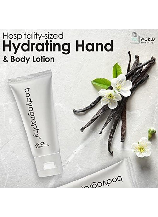 world amenities - Bodyography Blanc- Hand And Body Lotion | 1.4Oz | Vanilla White Tea, Mini Travel Size Toiletries (100% Recyclable Tube With Flip Top Cap) Hotel Amenities, Suitable For All Skin Types - Image 1