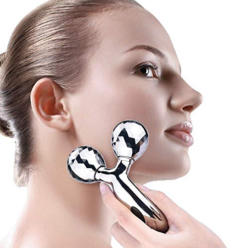 Bhavyam 3d manual roller face body massager skin lifting wrinkle remover for women double chin reducer skin tightening faces lifting roller faces care jawline shaper rollers toner(1pcs/small) - Image 1
