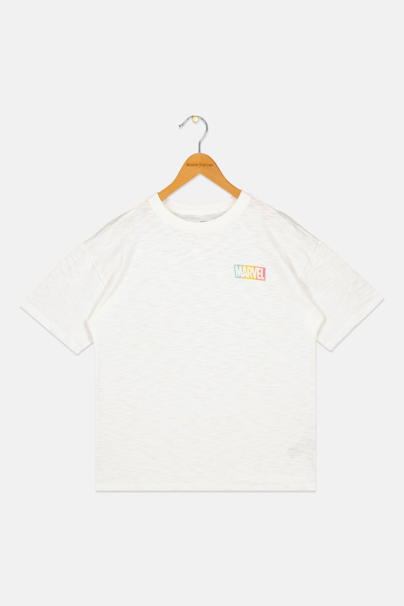 Gap x Marvel Kids Boy Super Hero Graphic Print T-Shirt, White - Image 1