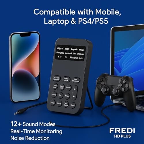 FREDI HD PLUS ‎FREDI HD PLUS Mini Portable Voice Changer Device | Multi-Effect Sound Modulator with 12+ Modes, Noise Reduction & USB Rechargeable | Compatible with Mobile, Laptop, iPhone, Android & PS4/PS5 - Image 3