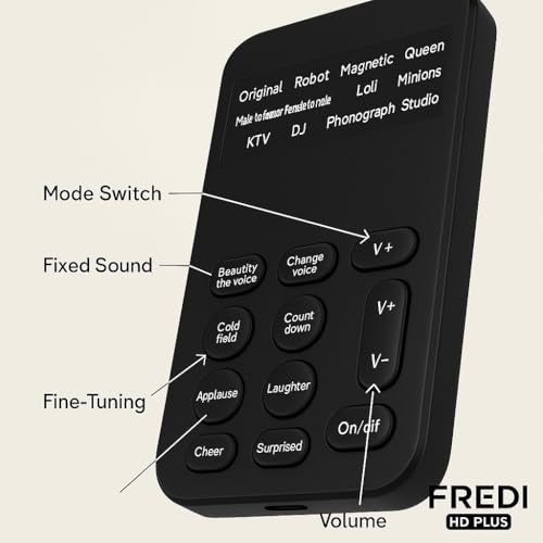 FREDI HD PLUS ‎FREDI HD PLUS Mini Portable Voice Changer Device | Multi-Effect Sound Modulator with 12+ Modes, Noise Reduction & USB Rechargeable | Compatible with Mobile, Laptop, iPhone, Android & PS4/PS5 - Image 4