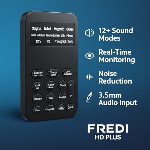FREDI HD PLUS ‎FREDI HD PLUS Mini Portable Voice Changer Device | Multi-Effect Sound Modulator with 12+ Modes, Noise Reduction & USB Rechargeable | Compatible with Mobile, Laptop, iPhone, Android & PS4/PS5 - Image 2