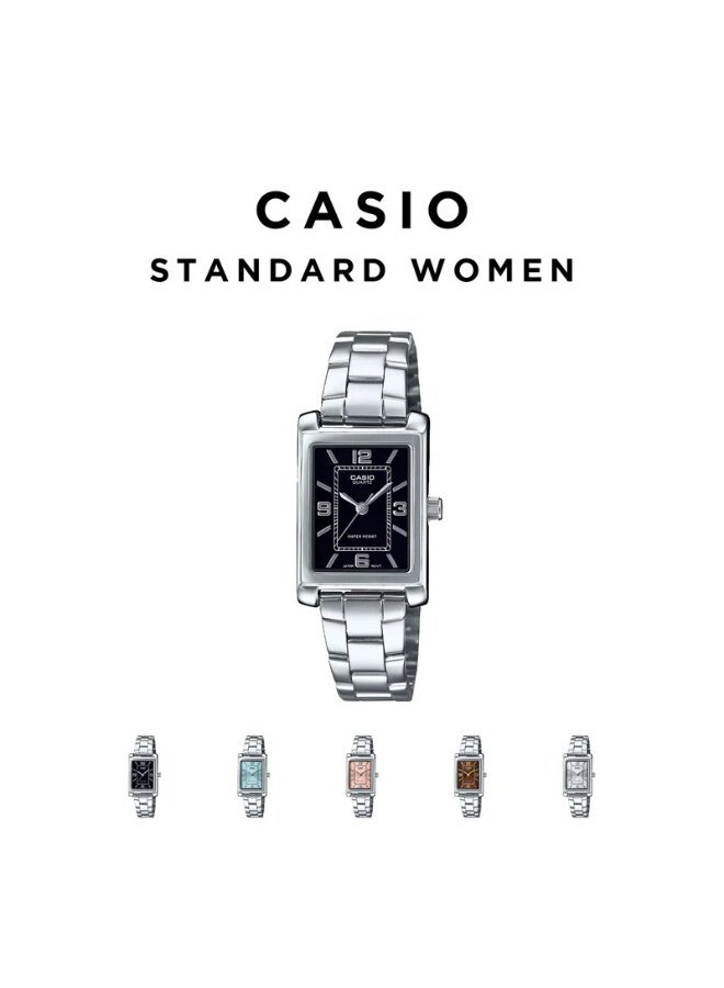 Casio LTP‑1234DD‑5ADF Women’s Analog Watch, Burgundy Dial, Stainless Steel Bracelet, Daily Water Resistance - Image 2