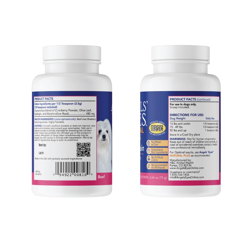 ANGELS' EYES NATURAL PLUS Tear Stain Prevention Beef Powder for Dogs | All Breeds | No Wheat No Corn | Daily Support for Eye Health | Proprietary Formula |Limited Ingredients | Net Content 45g - Image 4