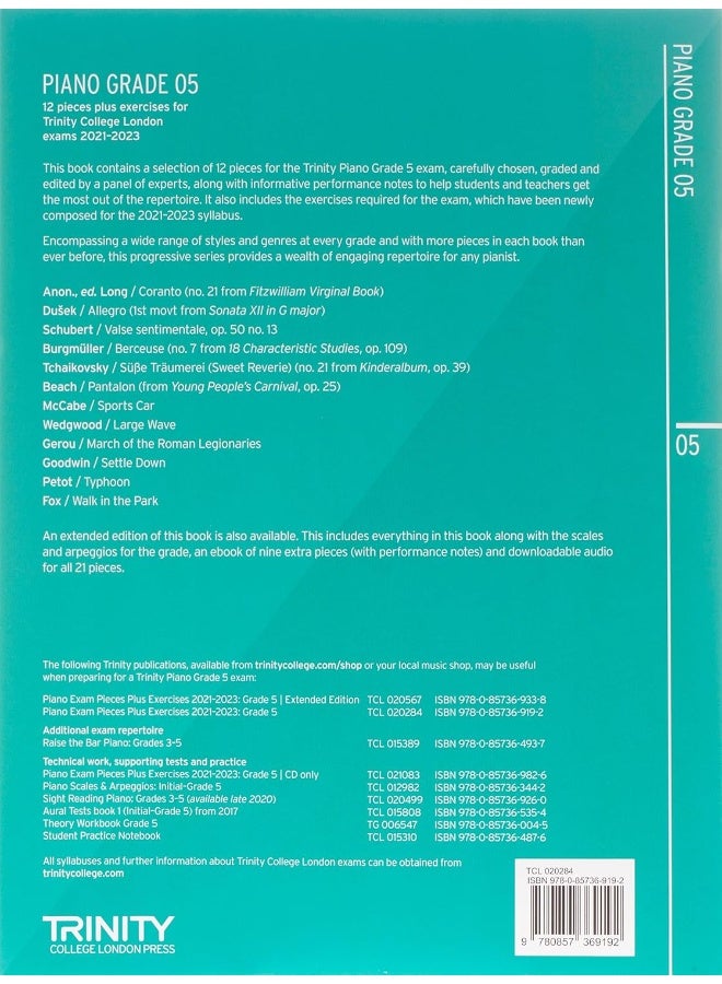 Trinity College London Piano Exam Pieces Plus Exercises 2021-2023: Grade 5: 12 pieces plus exercises for Trinity College London exams 2021-2023  - Image 2
