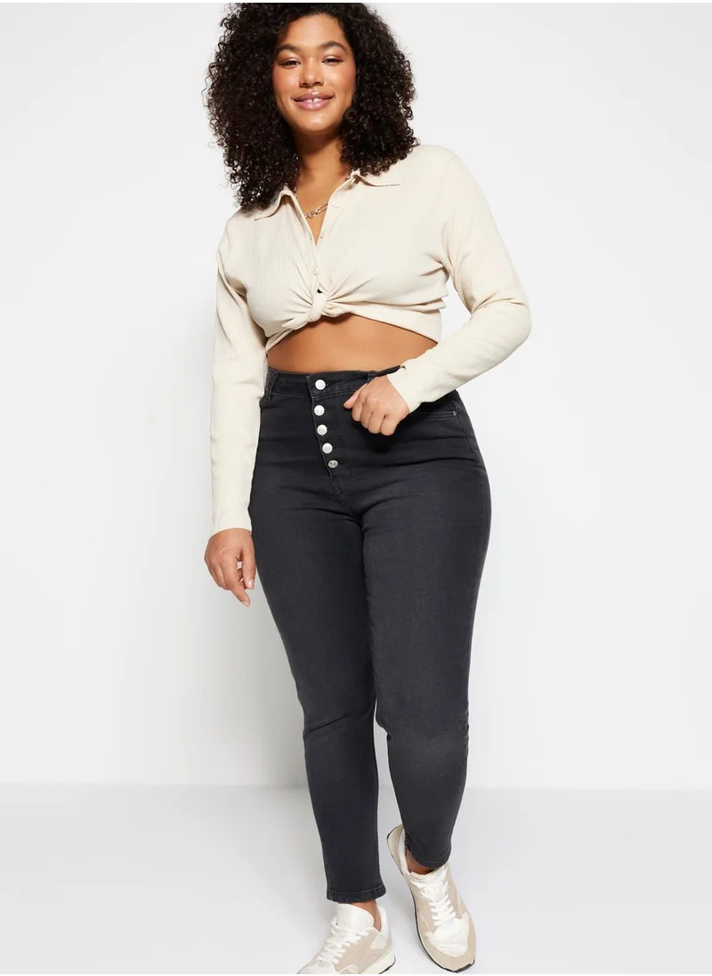 Trendyol Curve Front Button Detail Skinny Jeans