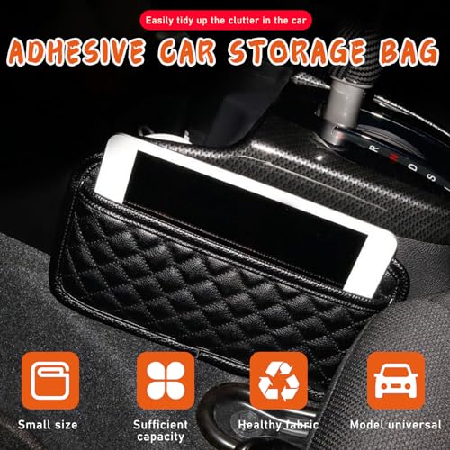 Sylvil 2PCS Car Side Pocket Organizer, Leather Auto Seat Storage Bag for Cell Phone Sunglasses, Waterproof Document Holder Tray Pouch for Vehicle Seat Gap Filler, Car Accessories (Large) - Image 4