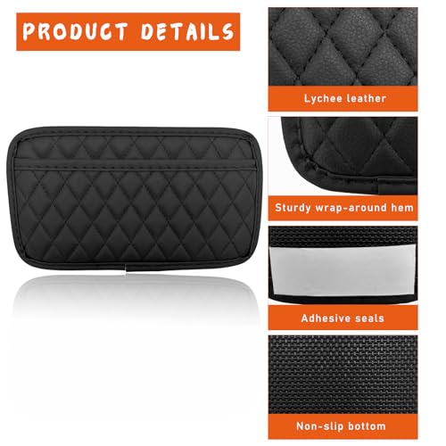 Sylvil 2PCS Car Side Pocket Organizer, Leather Auto Seat Storage Bag for Cell Phone Sunglasses, Waterproof Document Holder Tray Pouch for Vehicle Seat Gap Filler, Car Accessories (Large) - Image 5