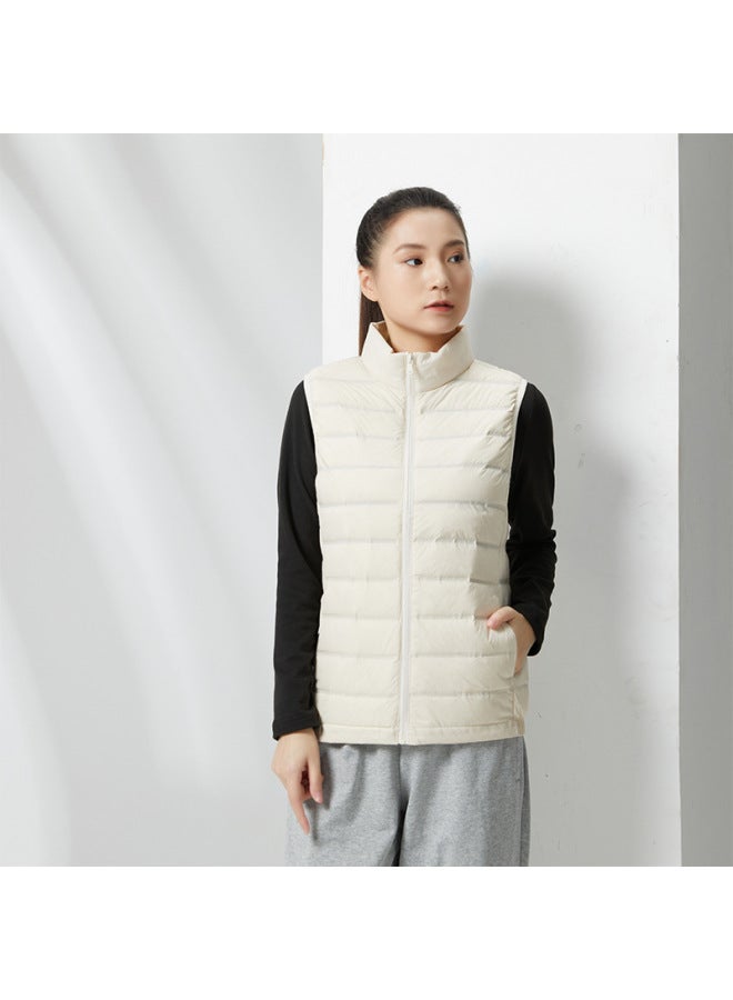Down Feather Vest For Men And Women, Autumn And Winter Lightweight Fashion Stand Collar White Duck Down Couple Waistcoat Sleeveless Jacket - Image 1