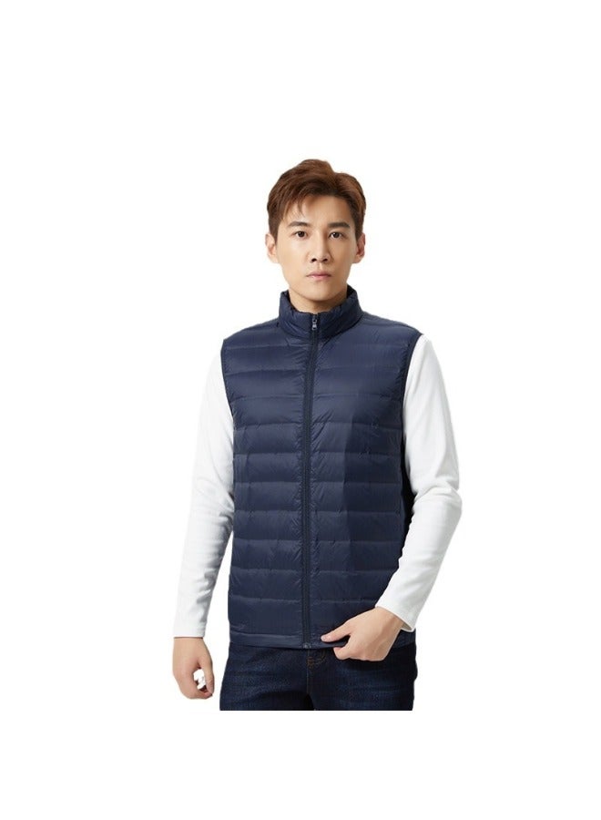 Down Feather Vest For Men And Women, Autumn And Winter Lightweight Fashion Stand Collar White Duck Down Couple Waistcoat Sleeveless Jacket - Image 5