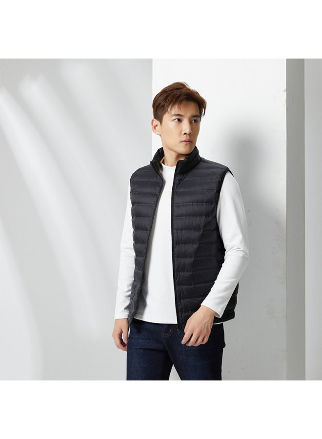 Down Feather Vest For Men And Women, Autumn And Winter Lightweight Fashion Stand Collar White Duck Down Couple Waistcoat Sleeveless Jacket - Image 4