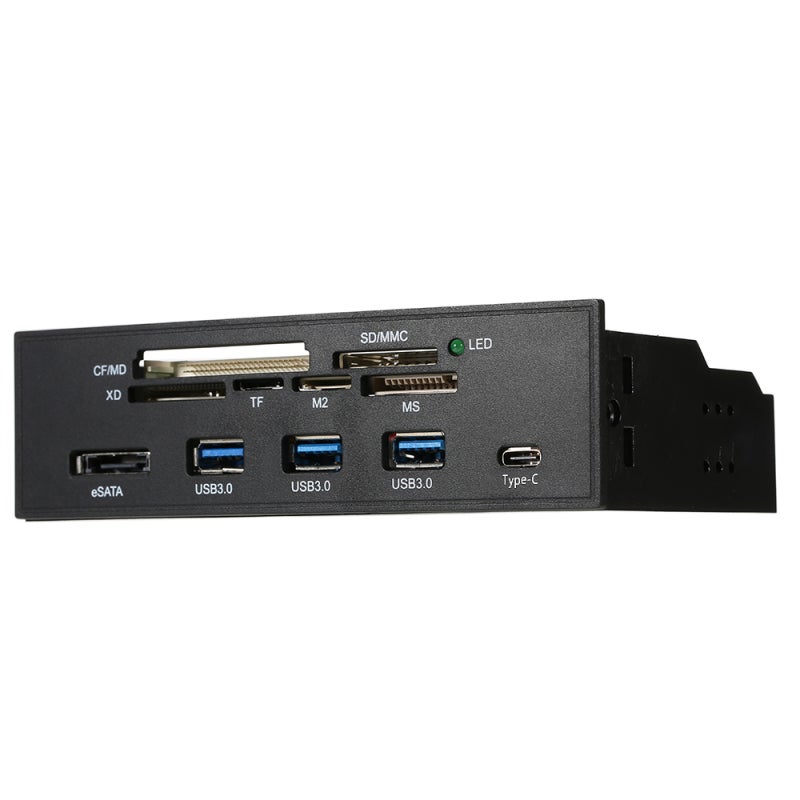 5.25" Internal Card Reader: High Speed USB 3.0 & Type-C Interface - 6 Card Slots for Multiple Formats - Durable Build for Desktop PC Front Panel Drive Bay Installation - Image 5