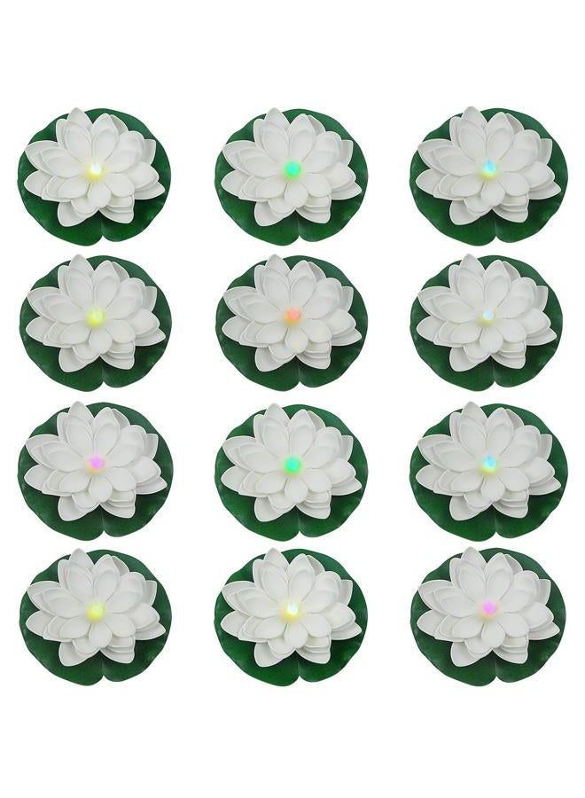LACGO 12 Floating Lotus Lights - Waterproof Artificial LED Lotus Battery Operated Water Activated Color Changing Fake Lights for Swimming Pool Pond Garden Lantern, - Image 4