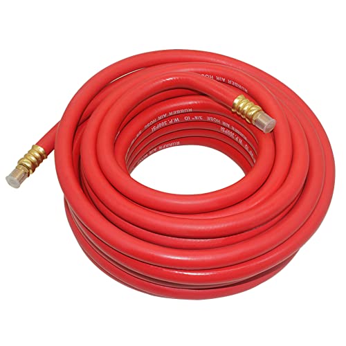 Qolekog 3/8" x 50ft Heavy Duty Rubber Air Hose 300Psi with 1/4"MNPT (Red) - Image 1