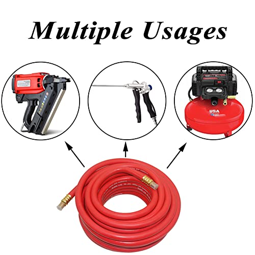 Qolekog 3/8" x 50ft Heavy Duty Rubber Air Hose 300Psi with 1/4"MNPT (Red) - Image 5
