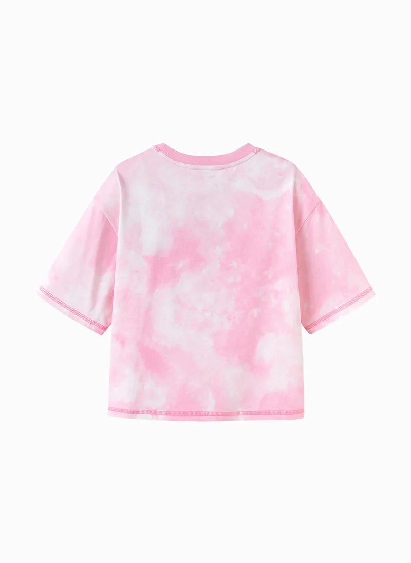Balabala Kids Girl Round v-neck short-sleeved T-shirt