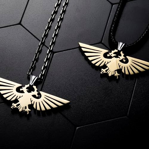Starforged Warhammer 40000 Imperial Aquila WH40 Men's Stainless Steel Necklace Gold Plated Pendant - Image 3
