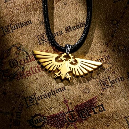 Starforged Warhammer 40000 Imperial Aquila WH40 Men's Stainless Steel Necklace Gold Plated Pendant - Image 5