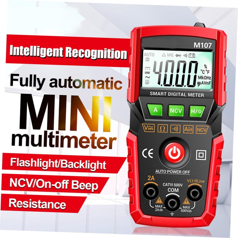 Tehaux 4000 عدادات رقمية متعددة القياسات نطاق تلقائي اختبار جهد التيار المتردد والتيار المستمر باللون الأحمر - Image 4