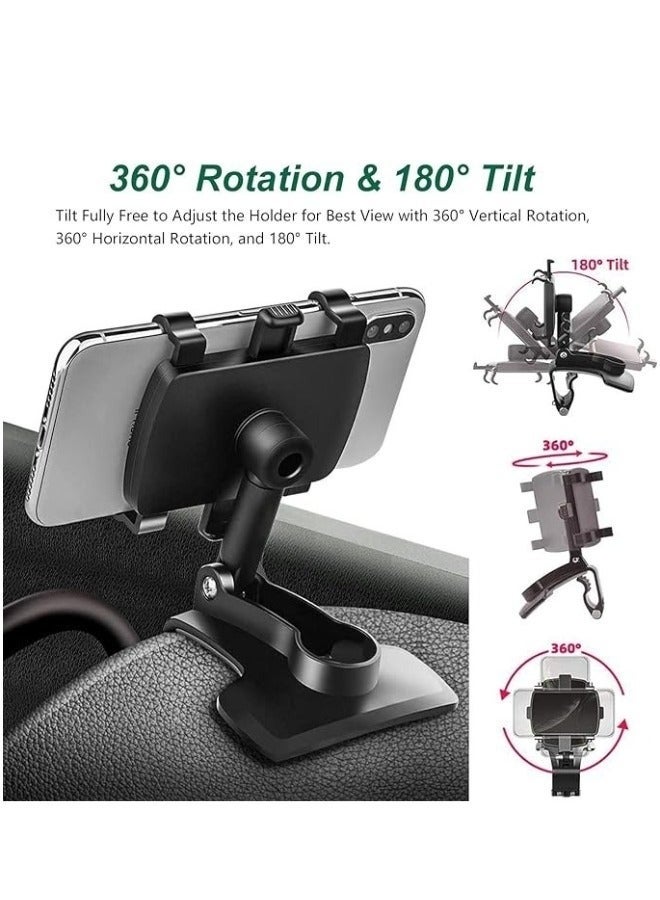Car Phone Mount for Auto Hands Free 360 Rotatable, Car Phone Clip Holder Universal Mobile Stand for Vehicle Dashboard Windscreen Air Vent Cell Smartphone Apple iPhone Pro Max Samsung Xiaomi - Image 2
