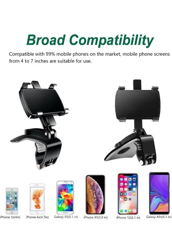 Car Phone Mount for Auto Hands Free 360 Rotatable, Car Phone Clip Holder Universal Mobile Stand for Vehicle Dashboard Windscreen Air Vent Cell Smartphone Apple iPhone Pro Max Samsung Xiaomi - Image 3