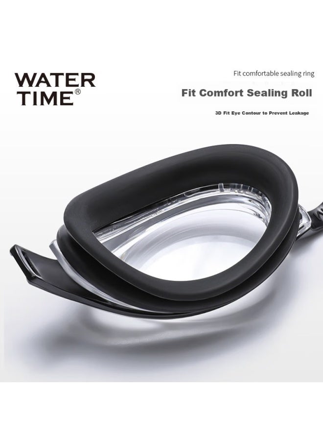 Watertime/shuichuan Swimming Goggles With Prescription Anti-fog Lenses, Large Frame Adult Swimming Gl, Deep Black, 150 Degrees - Image 4