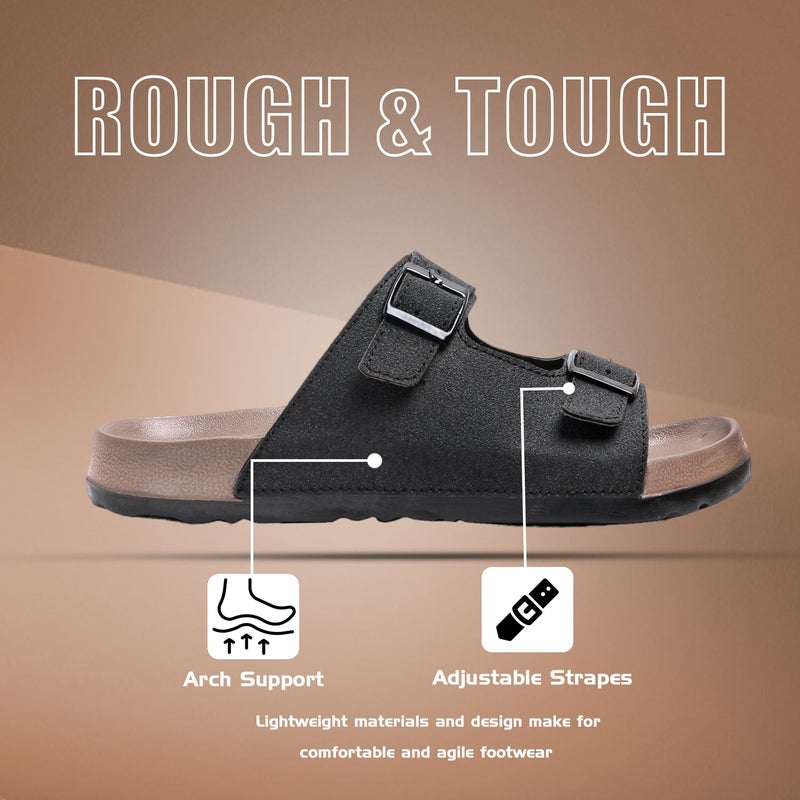 Face Black Sandals for Men with Arch Support - Image 1