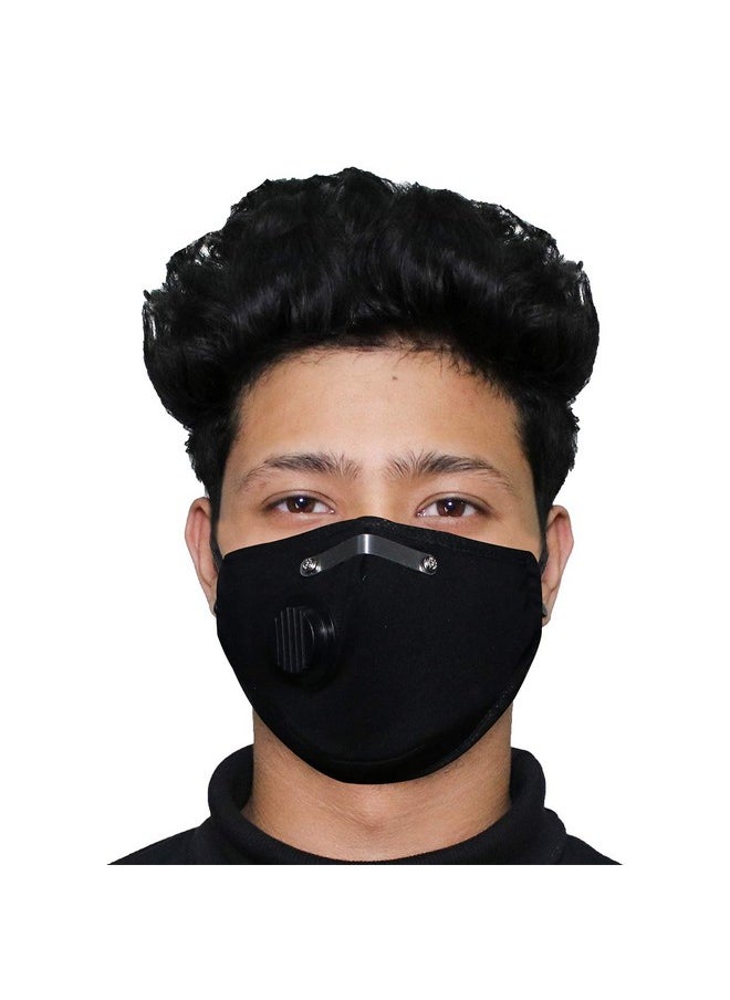 ORILEY Face Mask With Filter Valve & Nose Pin Unisex Buckle Lock Mouth Respirator For Men & Women (1 Pc) 