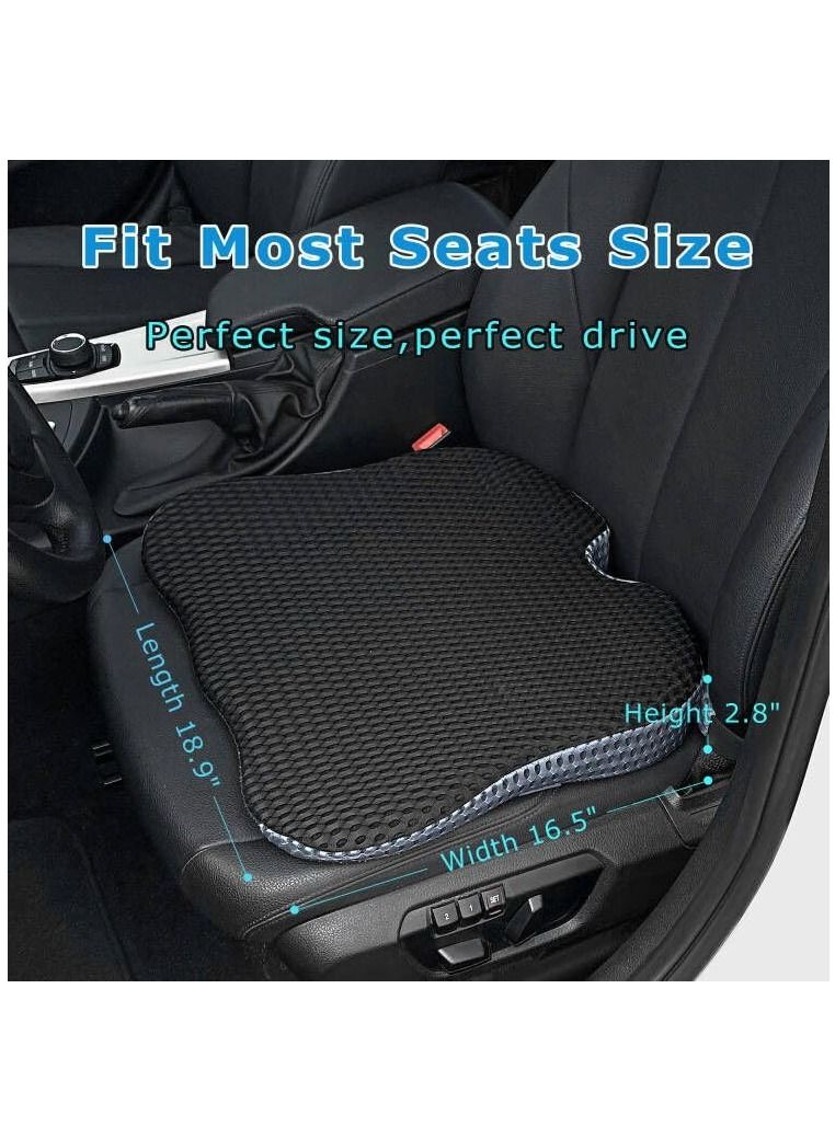 Arabest وسادة مقعد السيارة إسفين لسائق/راكب مقعد السيارة - وسائد مقعد السيارة للقيادة لتحسين الرؤية/الوضعية - وسادة مقعد سيارة من الإسفنج الذكي لألم الورك (غطاء شبكي، أسود) - Image 4