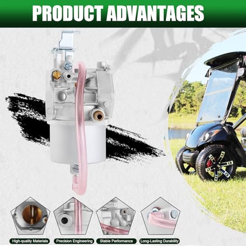 QAZAKY FE350 Carburetor + Fuel Pump Compatible with Golf Cart Club Car DS Precedent Turf Carryall OHV Kawasaki FE350 Engine 1016441-01 1018059-01 1019059-01 1035245-01 1016478 1016438 1016439 1016440 - Image 3