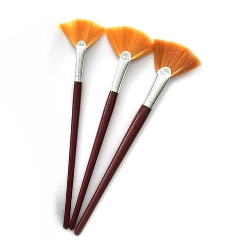 KRYTONE�Synthetic Fan Brushes for Painting Art Craft (Fan Size- 2, 6, 10)[Set of 3, Multicolour] (Model 2) - Image 1