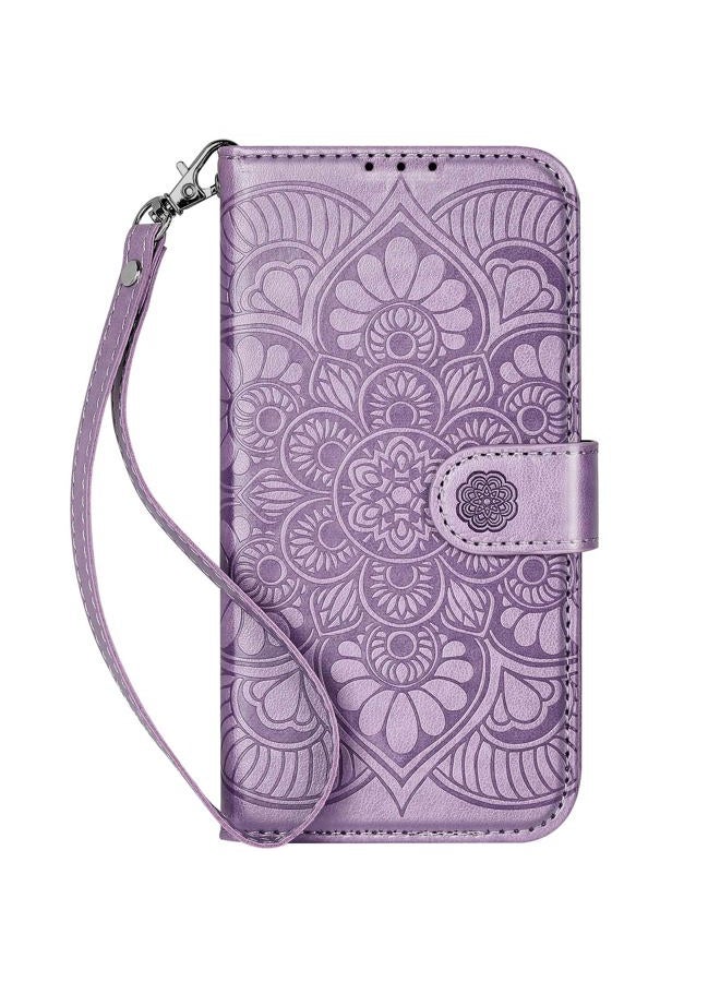 Ateeky Wallet Case for iPhone 16 Pro,[RFID Blocking] 3 Card Holder Stand with Credit Card Slot PU Leather Magnetic Protective Flip Cover for iPhone 16 Pro (Light Purple) - Image 1