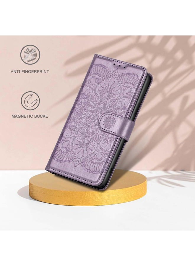 Ateeky Wallet Case for iPhone 16 Pro,[RFID Blocking] 3 Card Holder Stand with Credit Card Slot PU Leather Magnetic Protective Flip Cover for iPhone 16 Pro (Light Purple) - Image 5