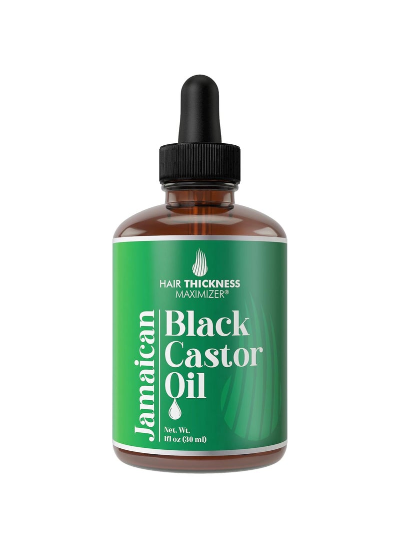 HAIR THICKNESS MAXIMIZER - Jamaican Black Castor Oil for Hair Growth - Women and Mens Hair Oil for Dry Scalp Treatment - For Dry, Frizzy, Weak Hair, Hair Loss - 1oz - Non Toxic Hair Growth and Thickness Oil - Image 1