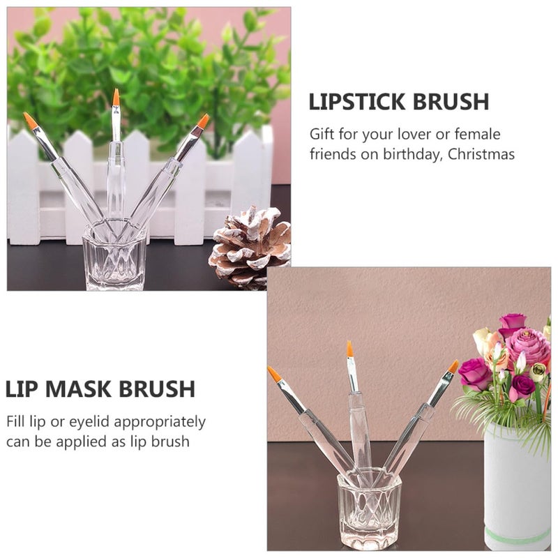 20pcs Crystal Handle Lipstick Applicator Set 10.5cm Artificial Fiber Lip Mask Brushes with Caps Portable Lip Makeup Tools for Travel and Daily Use - Image 4