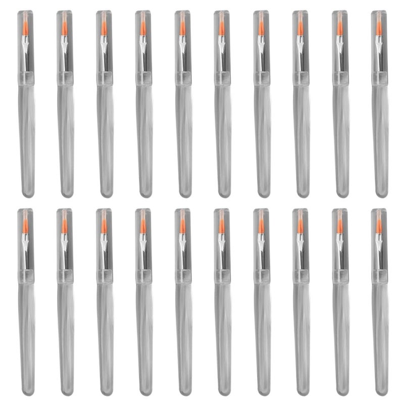 20pcs Crystal Handle Lipstick Applicator Set 10.5cm Artificial Fiber Lip Mask Brushes with Caps Portable Lip Makeup Tools for Travel and Daily Use - Image 1