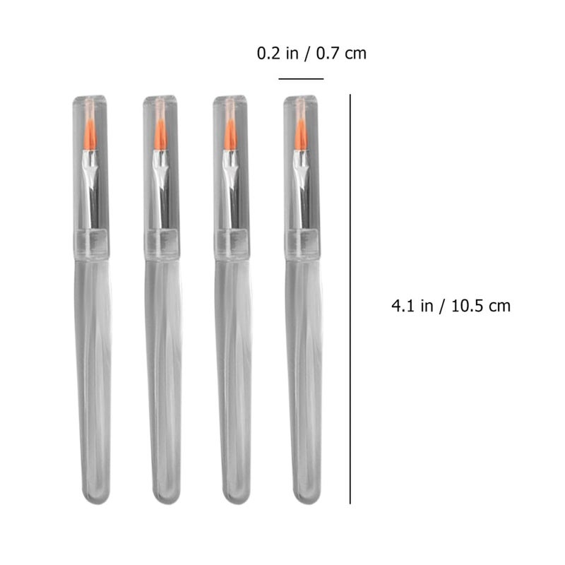20pcs Crystal Handle Lipstick Applicator Set 10.5cm Artificial Fiber Lip Mask Brushes with Caps Portable Lip Makeup Tools for Travel and Daily Use - Image 2