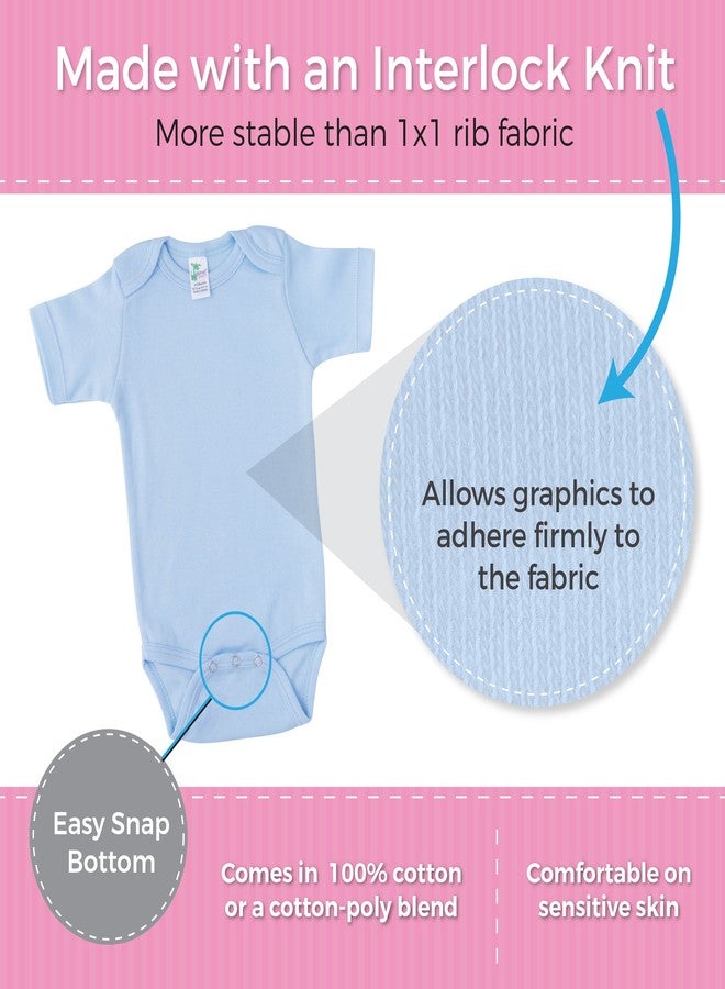 Laughing Giraffe Baby Blank Short Sleeve Unisex One Piece Bodysuit (0-3 Months, Blue) - Image 5