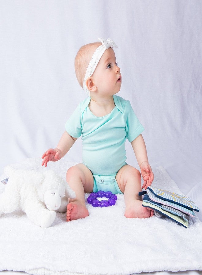 Laughing Giraffe Baby Blank Short Sleeve Unisex One Piece Bodysuit (0-3 Months, Blue) - Image 4