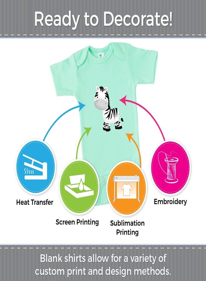 Laughing Giraffe Baby Blank Short Sleeve Unisex One Piece Bodysuit (0-3 Months, Blue) - Image 3