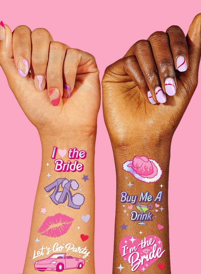 xo, Fetti Pink Bachelorette Temporary Tattoos - 46 Foil Styles | Bachelorette Party Decoration, Bach Party Favor, Girly Y2k, Cute - Image 3