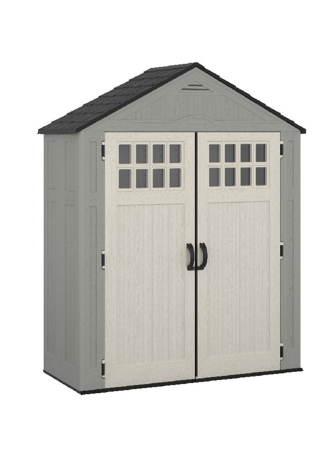 suncast Compact Everett Storage Shed Dove Grey and Black 6 x 3ft BMS6312 - Image 1