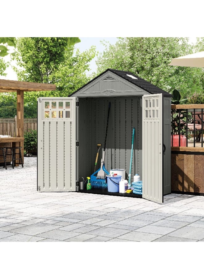 suncast Compact Everett Storage Shed Dove Grey and Black 6 x 3ft BMS6312 - Image 3