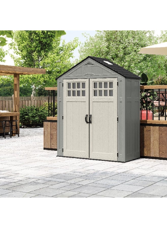 suncast Compact Everett Storage Shed Dove Grey and Black 6 x 3ft BMS6312 - Image 4