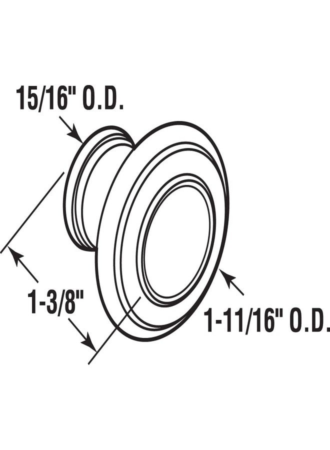 Prime-Line N 7439 Bi-Fold Door Knob - Wide Base, Large Diameter Door Knob For Easy Gripping, Replace Old or Unsightly Knobs, 1-11/16 in. Outside Diameter, Diecast, Classic White Finish (Single Pack) - Image 2